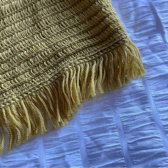 Baby Alpaca Yellow Lemon Knit Fringe Cardigan Sweater S - Picture 3 of 8